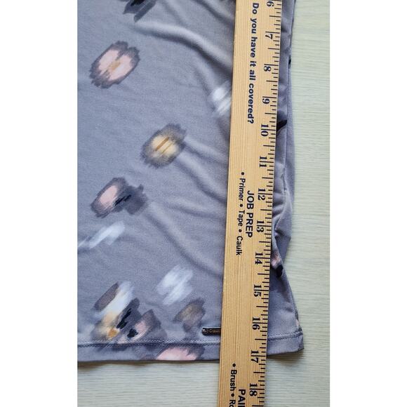 TOP/BLOUSE-CALVIN KLEIN-Gray-Long Sleeves-PICS NOT BLURRED-Watercolor Design-XL - Picture 15 of 16
